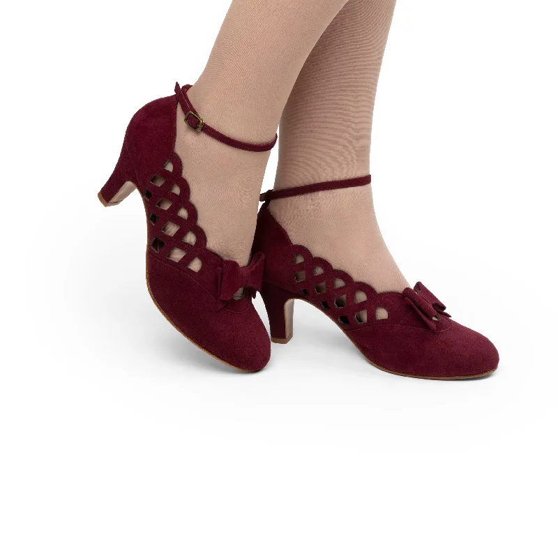 Jessie Vintage Pumps (Wine Suede)