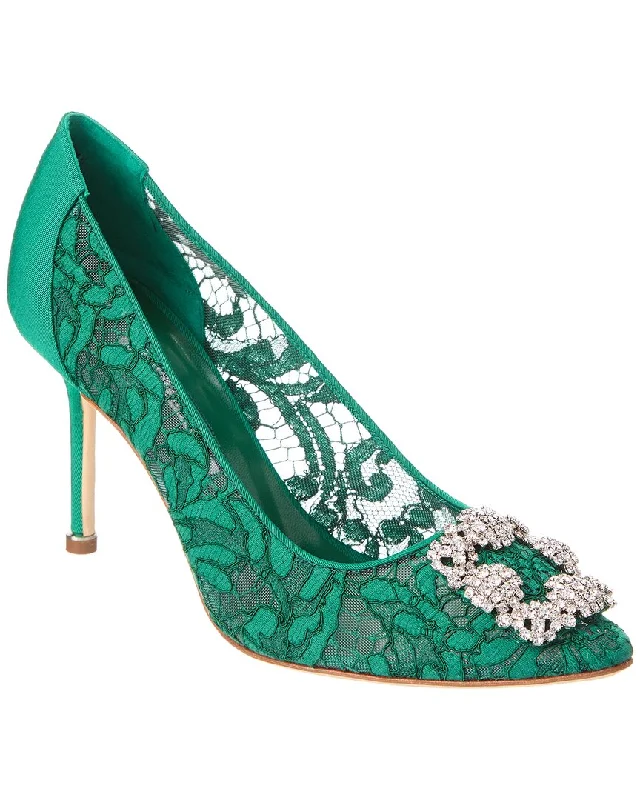 Manolo Blahnik Hangisi 90 Lace Pump