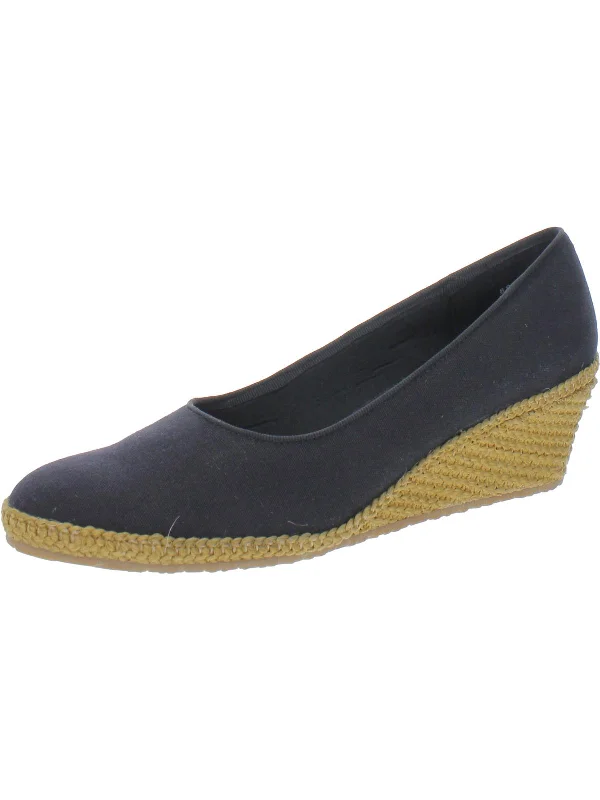 Newport Womens Canvas Slip On Espadrille Heels