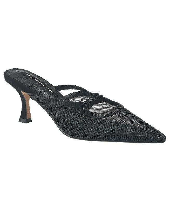 French Connection Women's Mesh Toe Kitten Heel