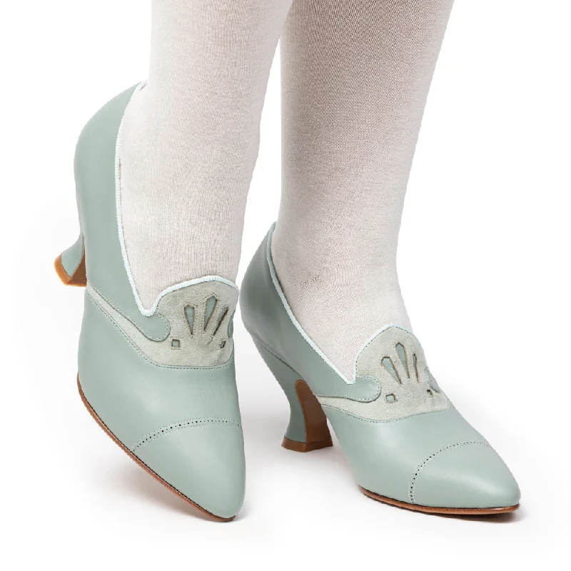 PRE-ORDER Elsie Edwardian Pumps (Seafoam)