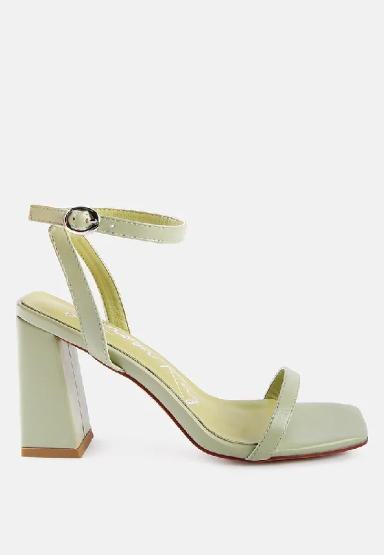 mooncut block heel ankle strap sandals