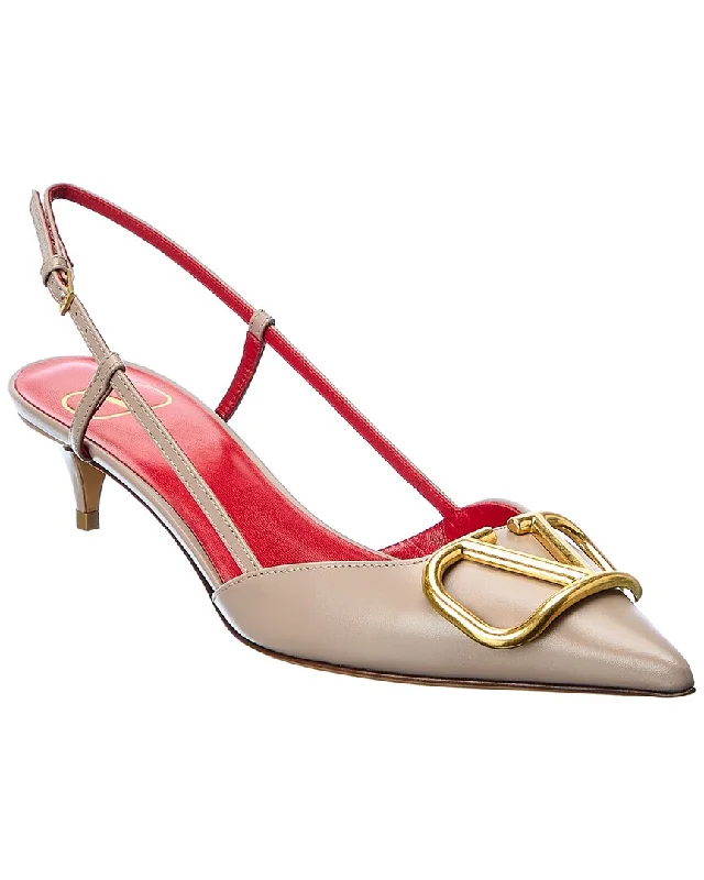 Valentino VLogo 40 Leather Slingback Pump