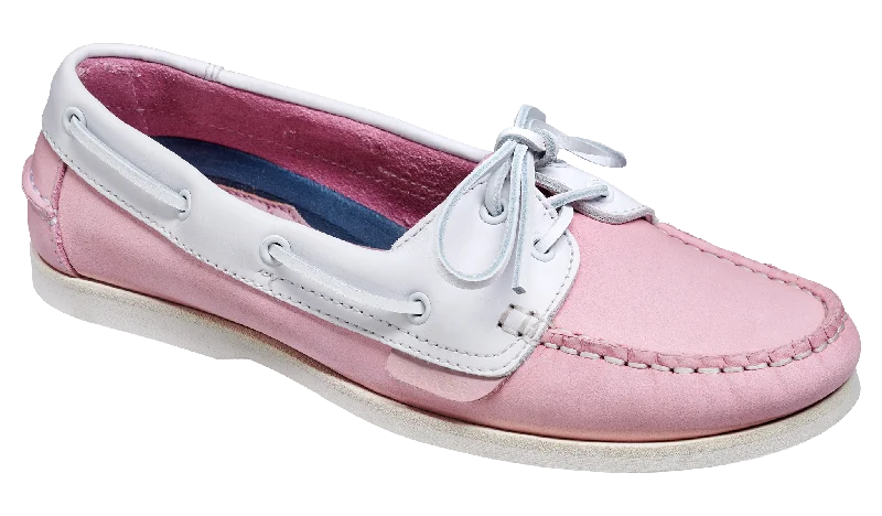 Slip - Resistant Women's Rubber - Sole Loafers in Navy for Wet ConditionsCleo - Pink Calf