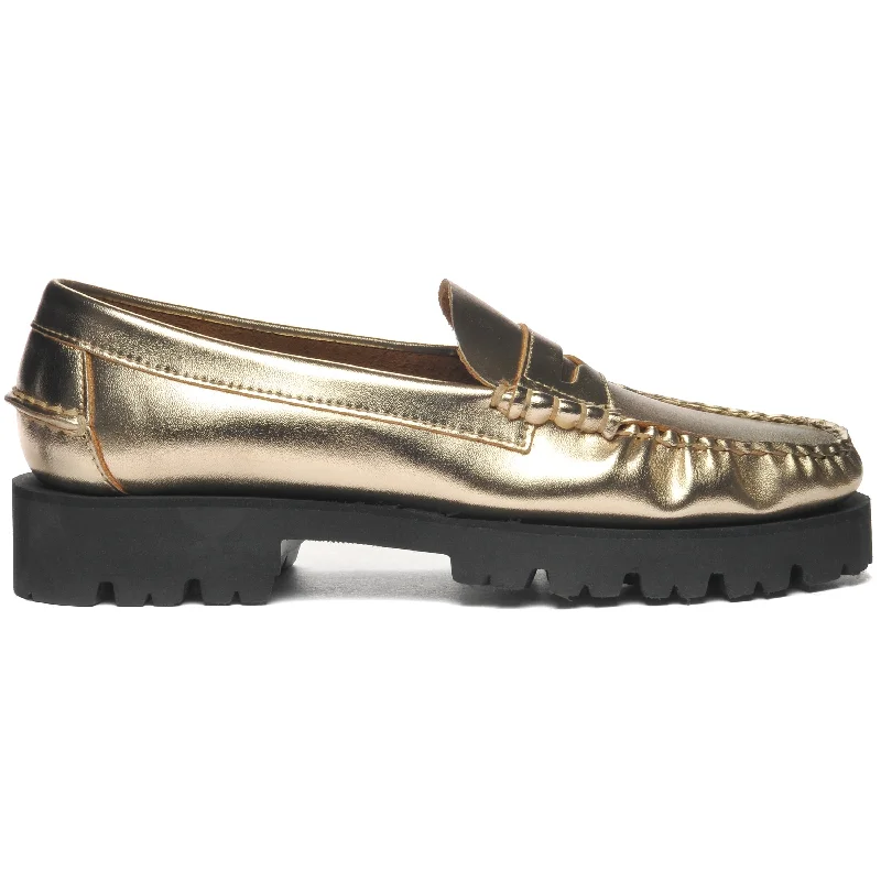 Women's Metallic Foil - Finish Loafers in Gold for a Glamorous Night OutDan Met Lug Woman - Gold