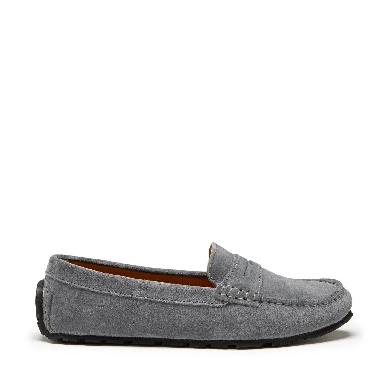 Elastic - Back Women's Loafers in Teal for Easy On - and - OffWomen's Tyre Sole Penny Loafers, slate grey suede