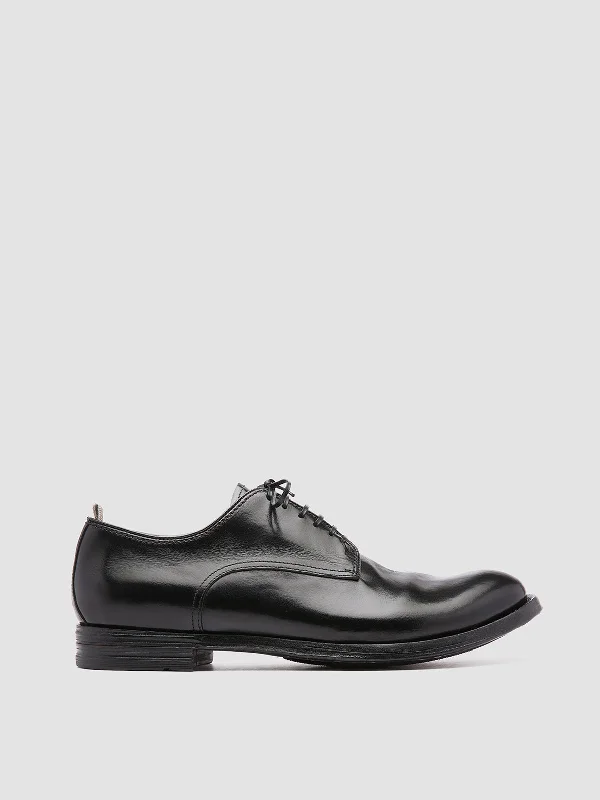 Sustainable Women's Recycled Material Loafers in Gray for Eco - Conscious ShoppersANATOMIA 012 - Black Leather Derby Shoes