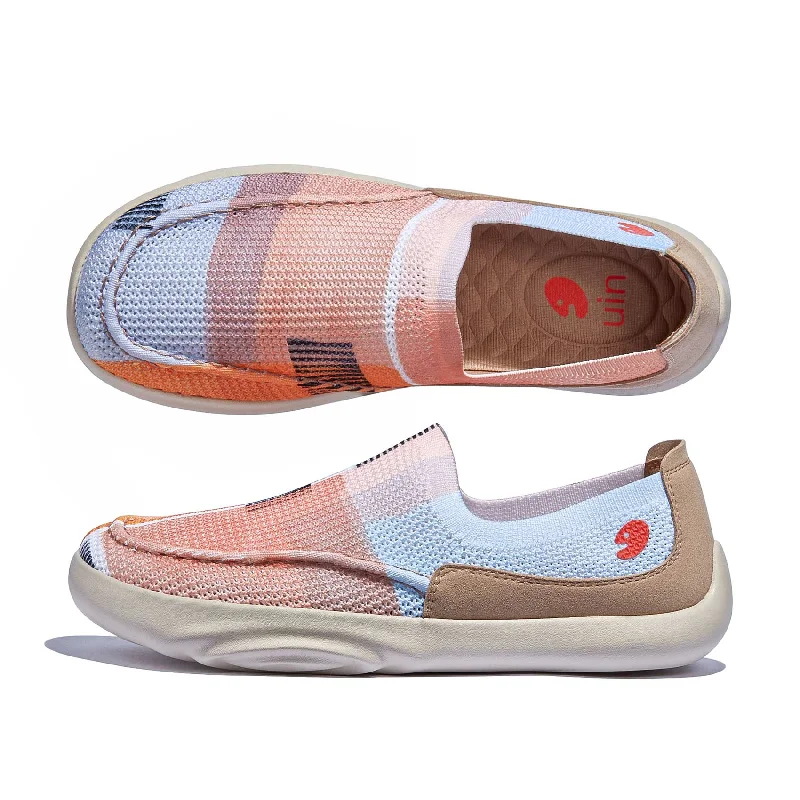 Women's Geometric - Patterned Loafers in Multicolor for a Fashion - Forward LookSunset at Sea Horizon Mojacar I Women