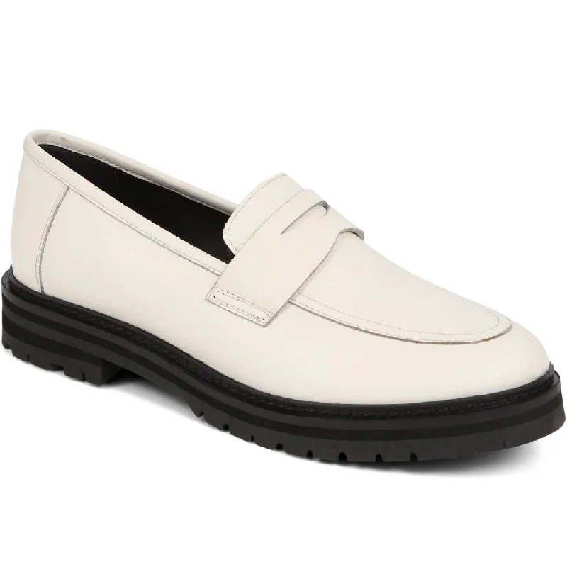 Lightweight Women's Mesh - Paneled Loafers in White for BreathabilityDarra2 Leather Loafers - DARRA2 / 325 352