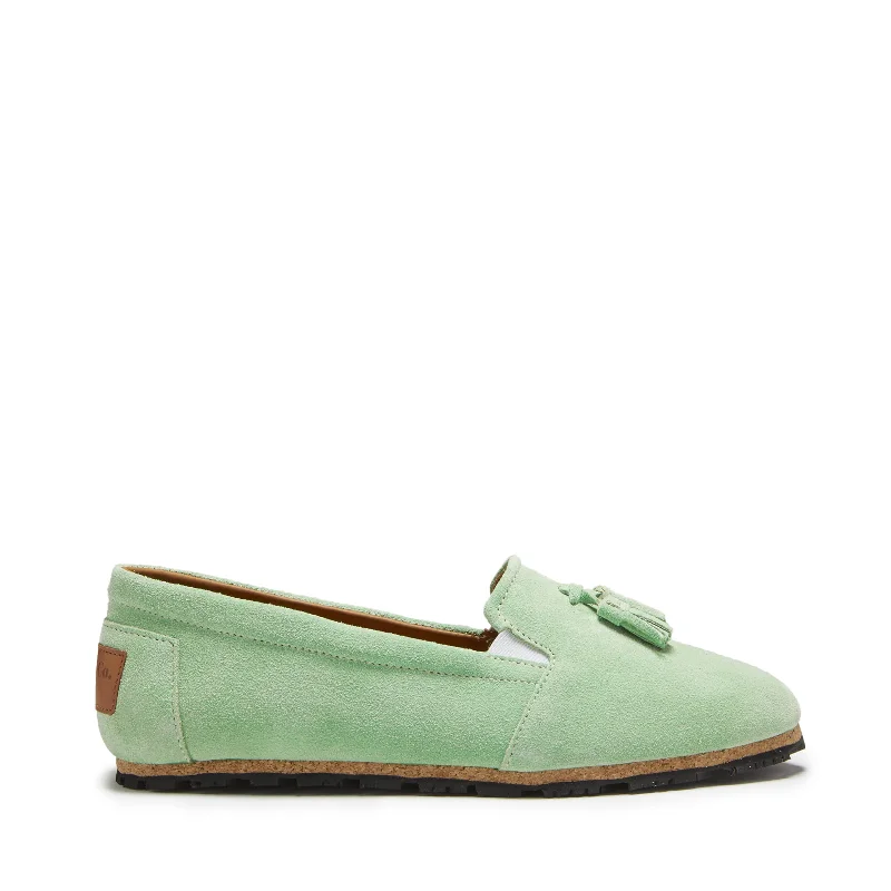 Women's Memory Foam Insole Loafers in Pink for Added ComfortWomen's Tasselled Espadrilles, lagoon green suede