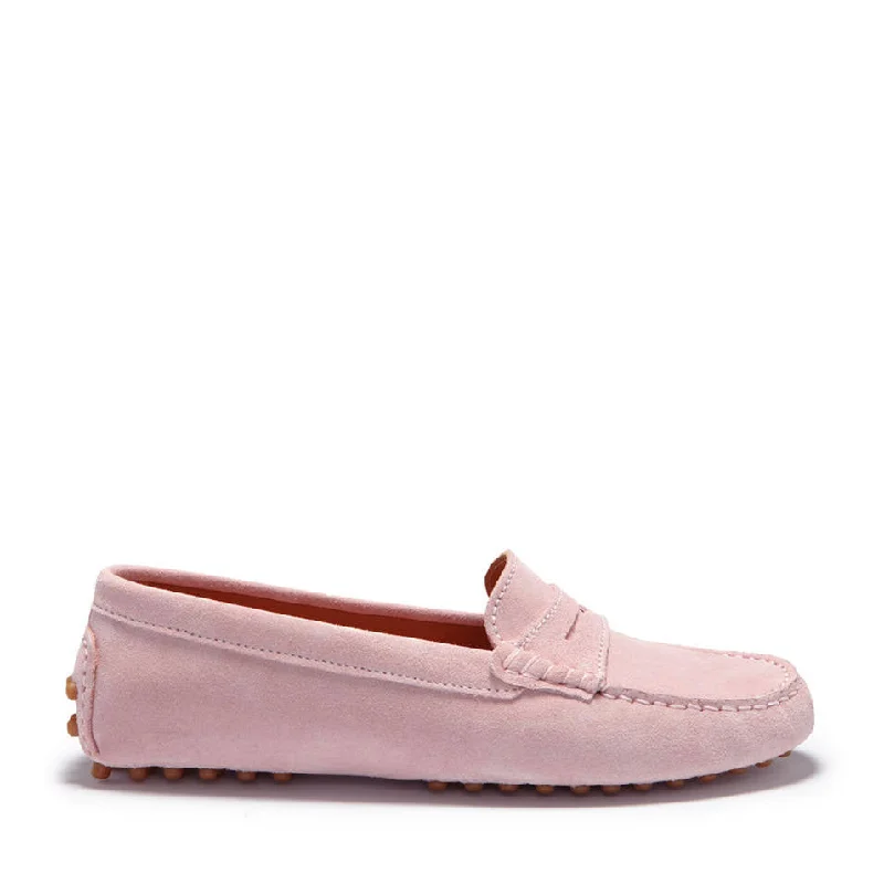 Women's Bow - Embellished Loafers in Red for a Feminine TouchWomen's Penny Driving Loafers, ice pink suede