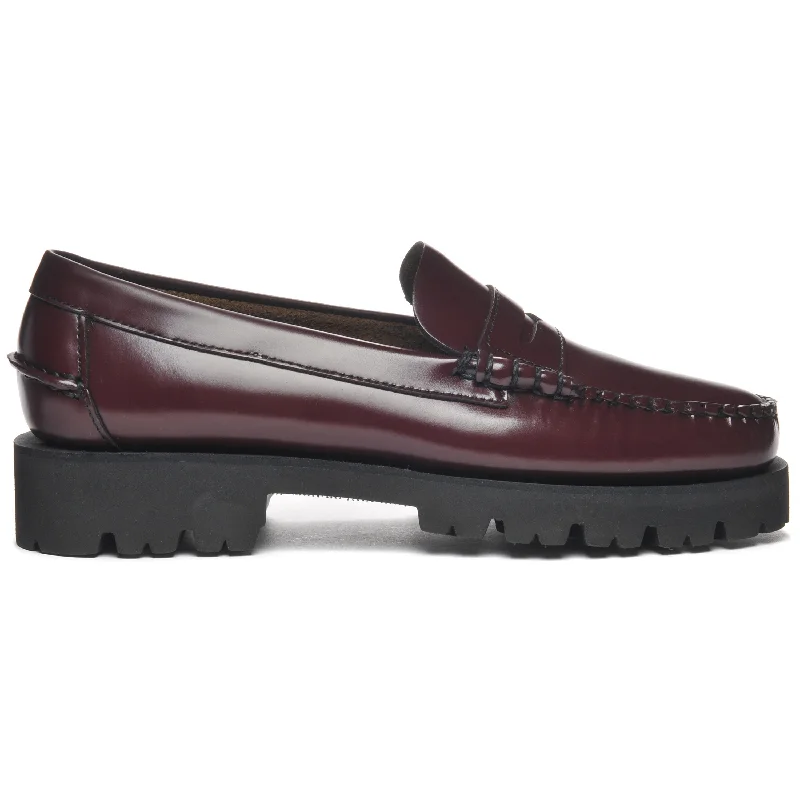 Waterproof Women's Loafers in Black for Rainy DaysDan Lug Woman - Garnet