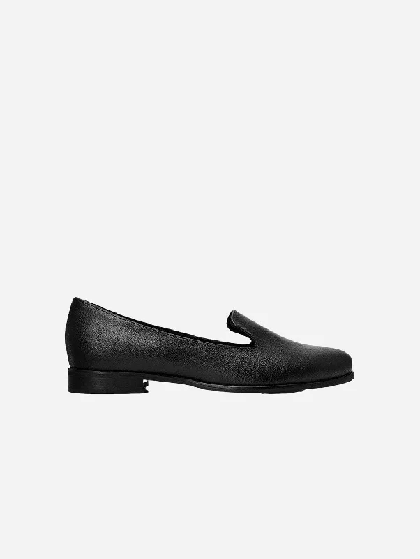 Plus Size Women's Wide - Fit Penny Loafers in Black for All - Day ComfortLords Women's Grape Leather Vegan Loafers | Black