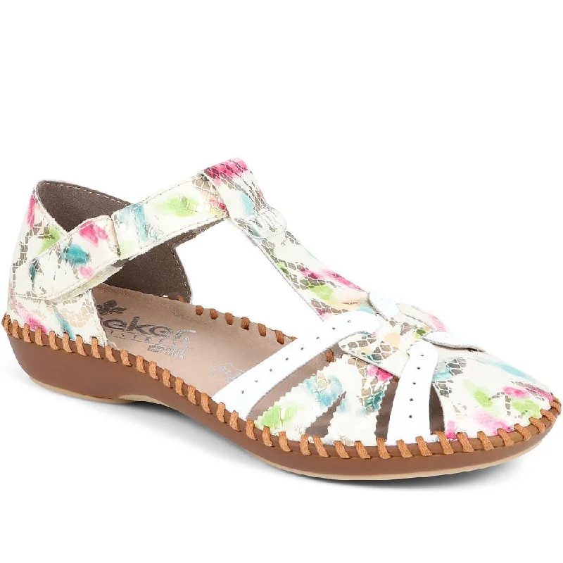 Women's Sandals with a Floral - Printed Upper in Pink for a Feminine Spring LookAdjustable Sandals - RKR37532 / 323 733