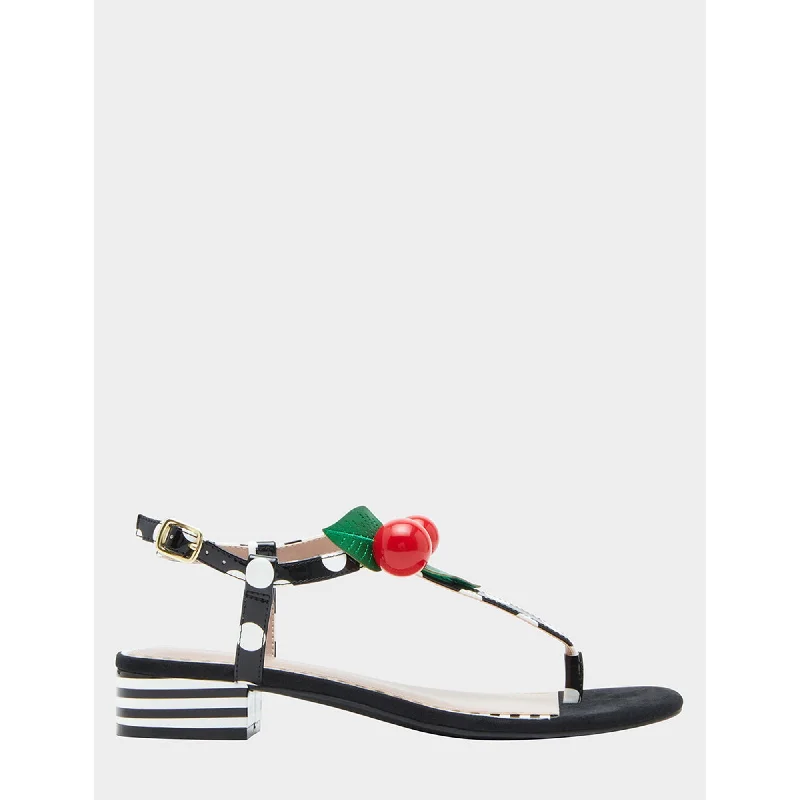 Adjustable Strap Women's Sandals with a Padded Heel in Pink for a Custom FitAsbury Black White Multi