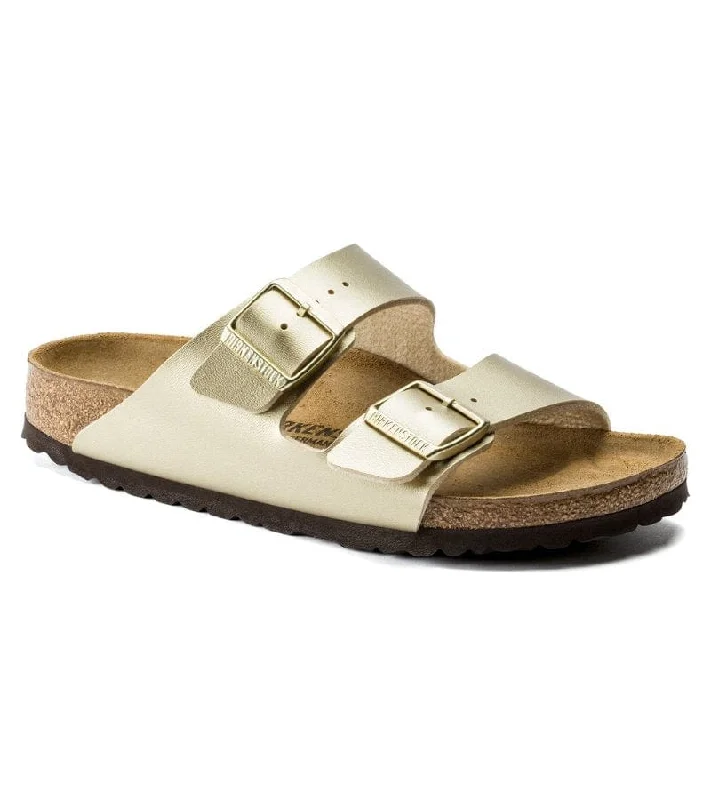 Child - Friendly Women's Sandals with a Secure Buckle in Purple for Moms on the GoBirckenstock Womens Gold Arizona Sandals - 1016111