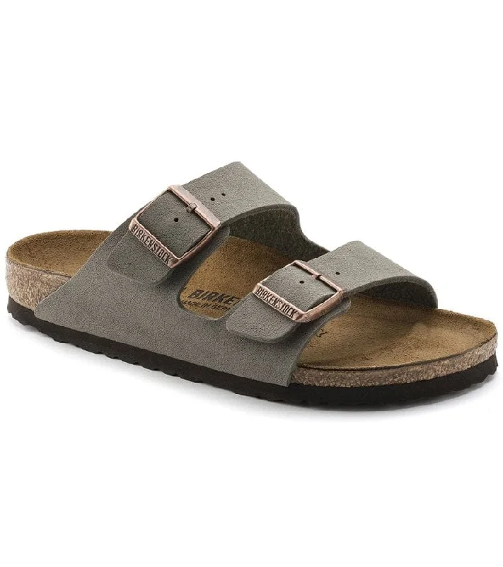 Women's Leather - Strapped Sandals with a Braided Detail in Brown for a Rustic AppealBirkenstock Womens Arizona Soft Footbed Stone Slip On Sandal - 151213