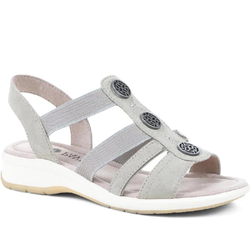 Women's Flat Slide Sandals with a Memory Foam Insole in White for All - Day ComfortCasual Embellished Sandals - JANSP37005 / 323 244