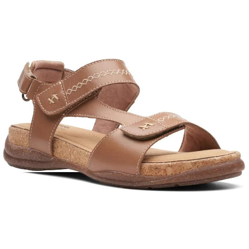 Elastic - Strap Women's Sandals with a Padded Toe in Teal for Easy On - and - OffClarks Womens Roseville Mae Leather Open Toe Sport Sandals