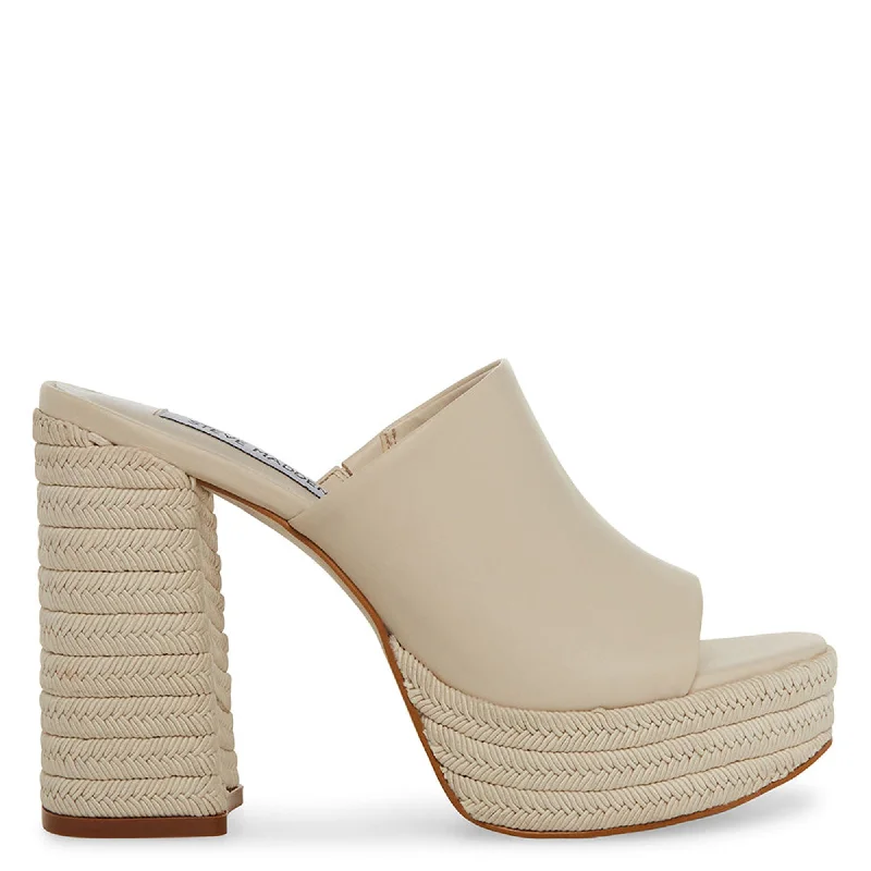 Sustainable Women's Recycled Material Sandals in Beige for Eco - Conscious ShoppersDARBY BONE LEATHER