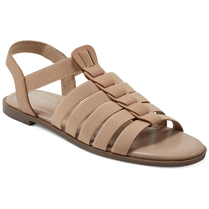 Sustainable Women's Recycled Material Sandals in Beige for Eco - Conscious ShoppersEasy Street Womens Gadyi Flats Slip On Strappy Sandals