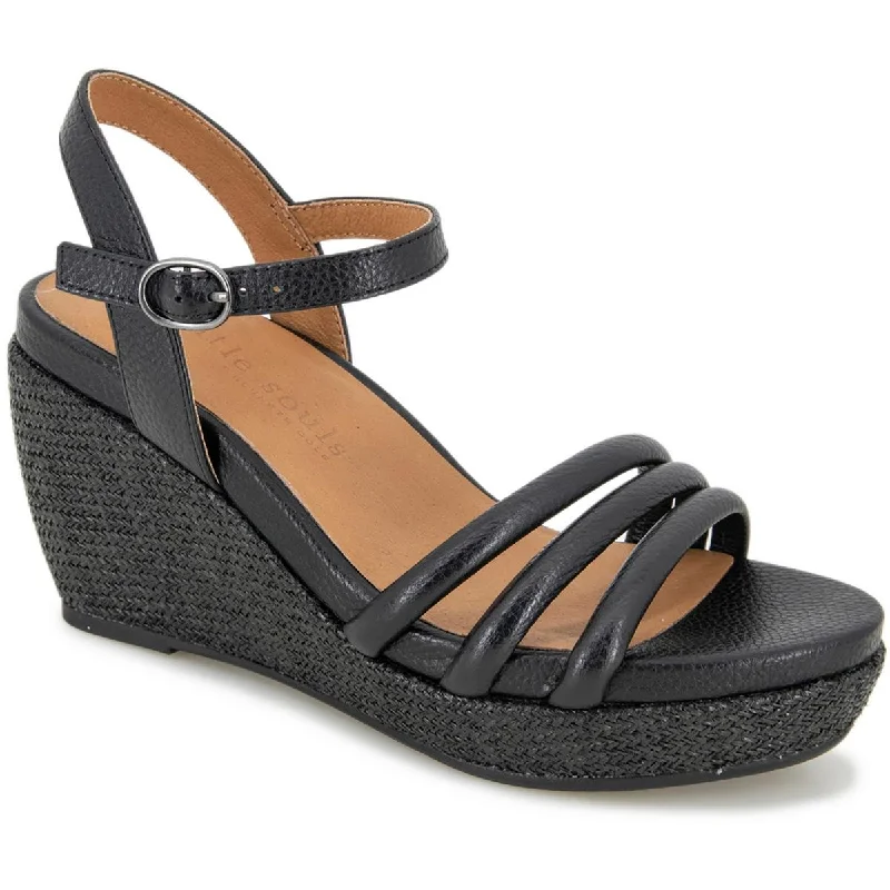 Elastic - Strap Women's Sandals with a Padded Toe in Teal for Easy On - and - OffGentle Souls by Kenneth Cole Womens VIKI Almond toe Wedge Wedge Sandals