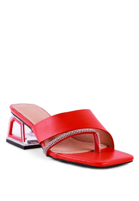 Child - Friendly Women's Sandals with a Secure Buckle in Purple for Moms on the GoGOFLY  -  Red LOW HEEL SANDALS FOR WOMEN