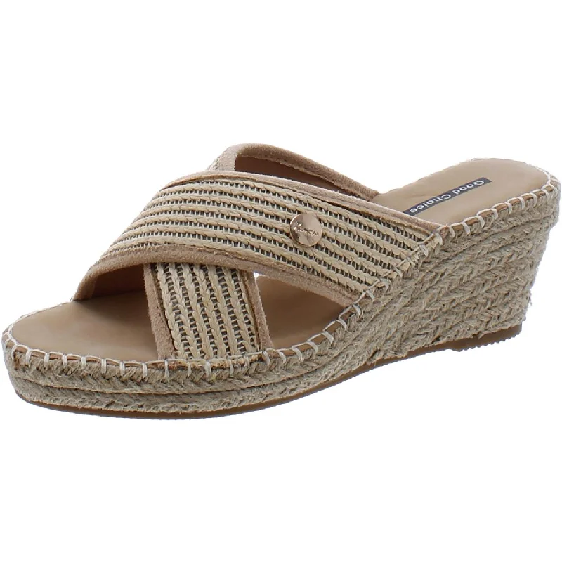 Sustainable Women's Recycled Material Sandals in Beige for Eco - Conscious ShoppersGood Choice Womens JIMMY Slip On Open Toe Wedge Sandals