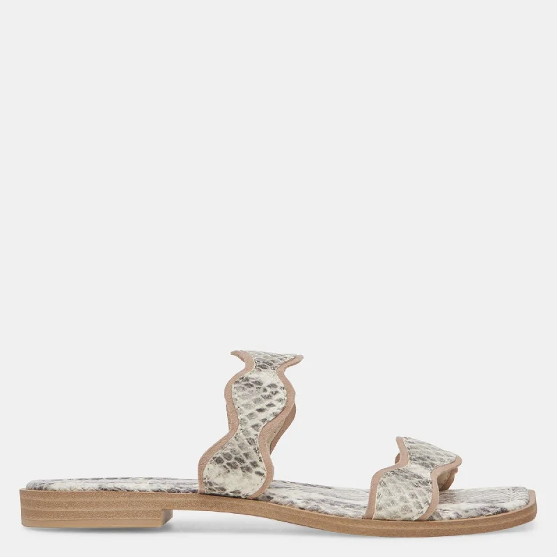 Adjustable Strap Women's Sandals with a Padded Heel in Pink for a Custom FitIlva Sandals Grey White Embossed Leather