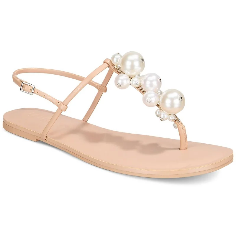 Women's Thong Sandals with a Beaded Design in Multicolor for a Beachy AestheticINC Womens Paeryn  Thong Pearl Slingback Sandals