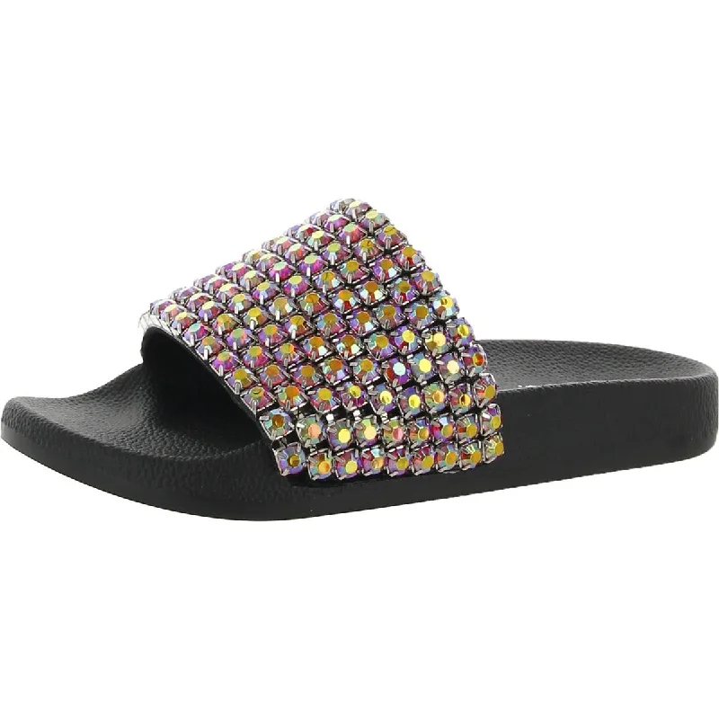 Child - Friendly Women's Sandals with a Secure Buckle in Purple for Moms on the GoINC Womens PEYMIN 74 Embellished Slip On Slide Sandals