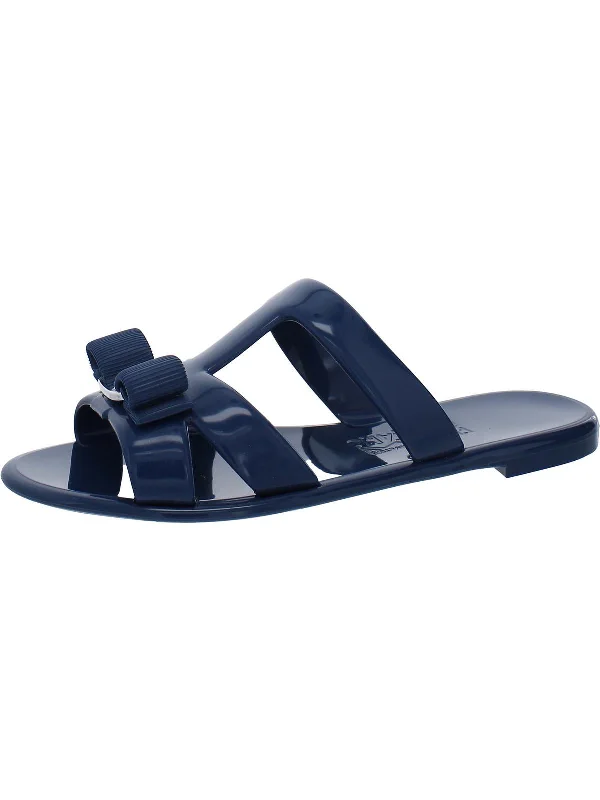 Plus Size Women's Wide - Width Platform Sandals in Black for Added Comfort and HeightLylia Womens Slip On Open Toe Slide Sandals