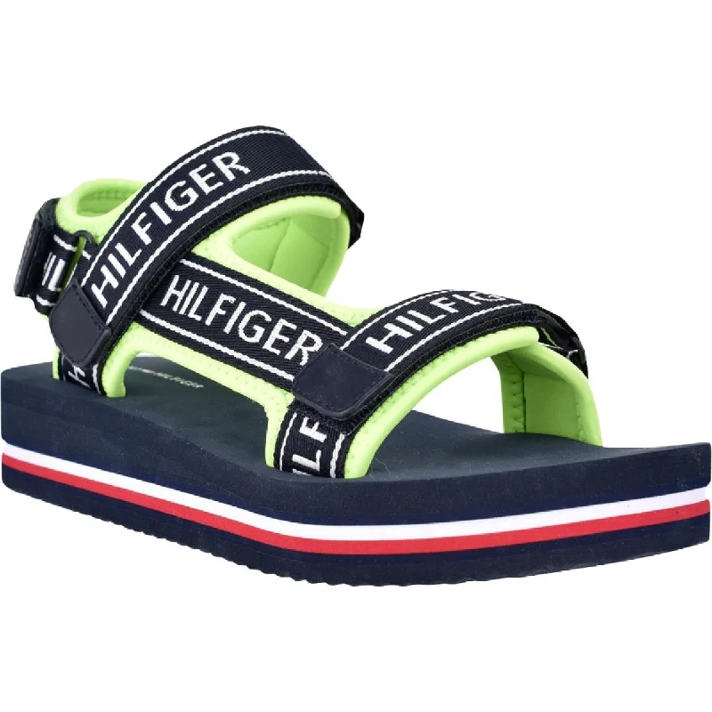 Shock - Absorbing Women's Sandals with a Soft Insole in Black for Active LifestylesTommy Hilfiger Womens Nurii Logo Ankle Strap Flatform Sandals