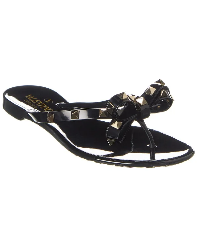 Women's Strappy Gladiator Sandals with Buckle Closures in Tan for a Boho LookValentino Rockstud Rubber Flip Flop