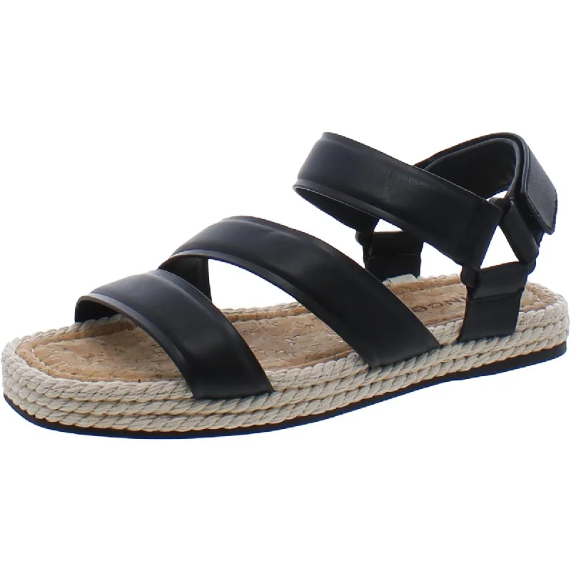 Women's Cork - Soled Espadrille Sandals with a Rope - Trimmed Upper in Navy for a Summer VibeVince Womens Elian Faux Leather Ankle Strap Platform Sandals