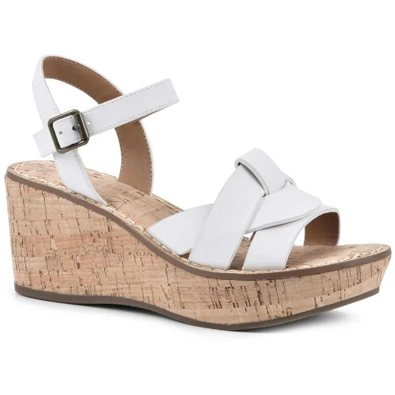 Women's Sandals with a Wedge Heel and a Tassel Detail in Orange for a Trendy LookWhite Mountain Womens SIMPLE Cork Ankle Strap Wedge Sandals