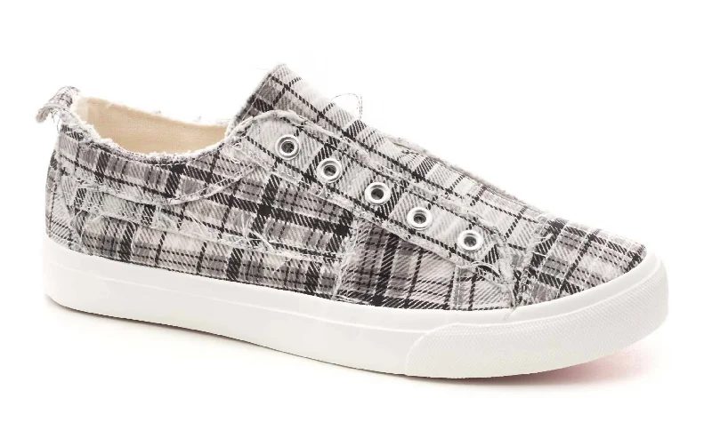 Women's Babalu Sneaker In Plaid Grey