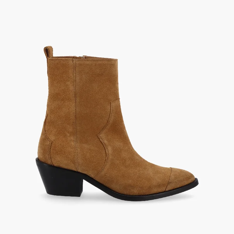 Austin Suede Tan Leather Ankle Boots