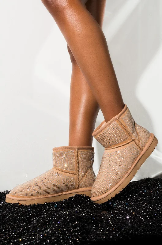 AZALEA WANG ALL NIGHT LONG MULTI STONE MINI ANKLE BOOTIES