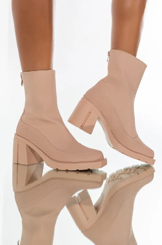 AZALEA WANG DANCIN IN THE RAIN CHUNKY BOOTIE IN NUDE