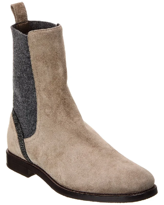 Brunello Cucinelli Suede Bootie