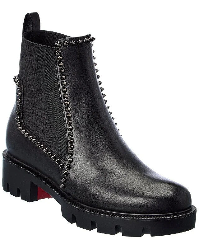 Christian Louboutin Outlina Spike Lug Leather Bootie