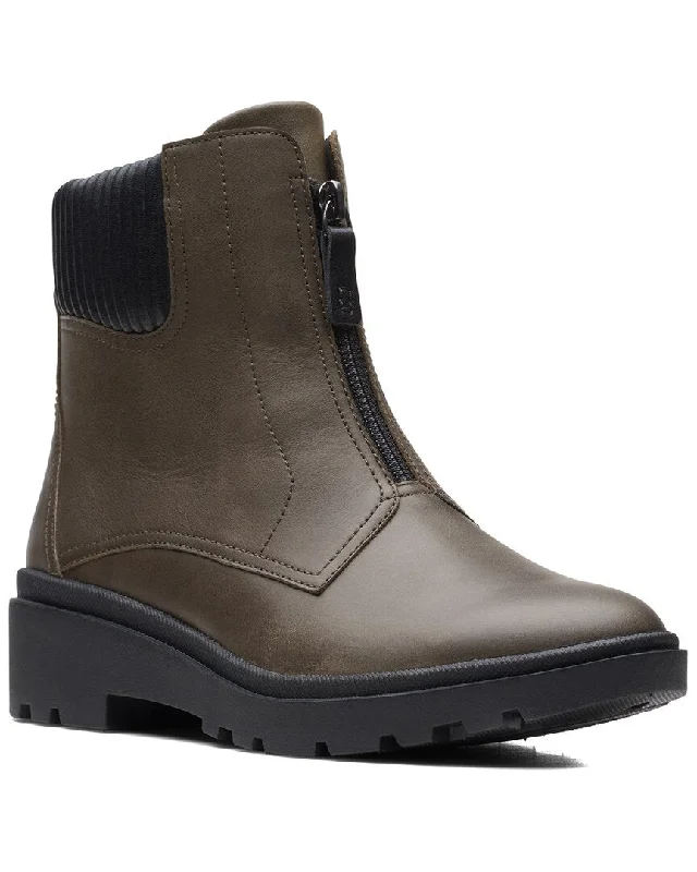 Clark's Calla Zip Leather-Trim Boot