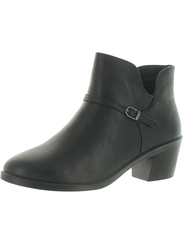 Ellery Womens Faux Leather Zip Up Ankle Boots