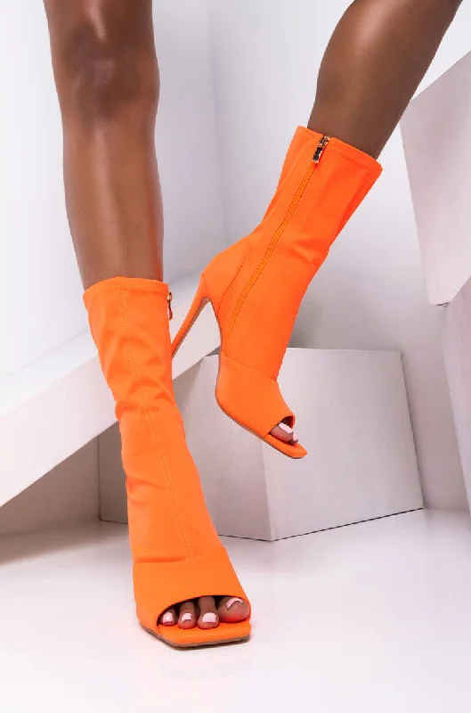 WILD DREAMS OPEN TOE BOOTIE ORANGE