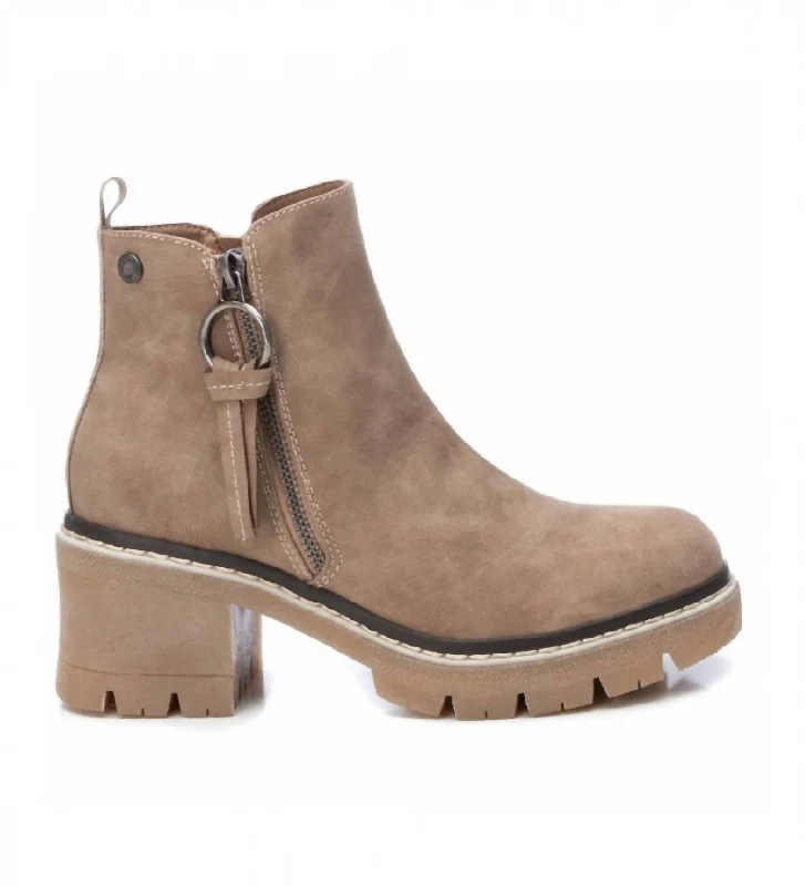 Women's Ankle Booties In Beige