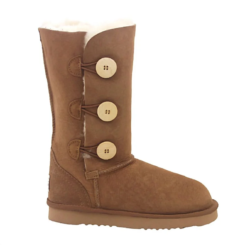 Women's Bailey Button Triplet Boot In Chestnut