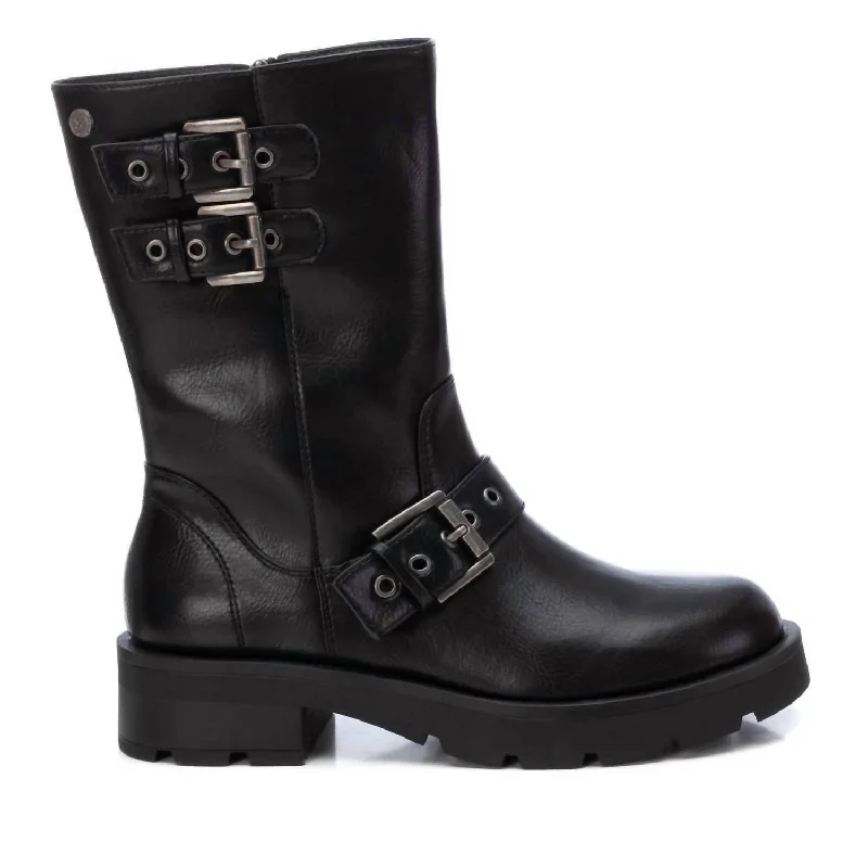 Women's Biker Booties In Black