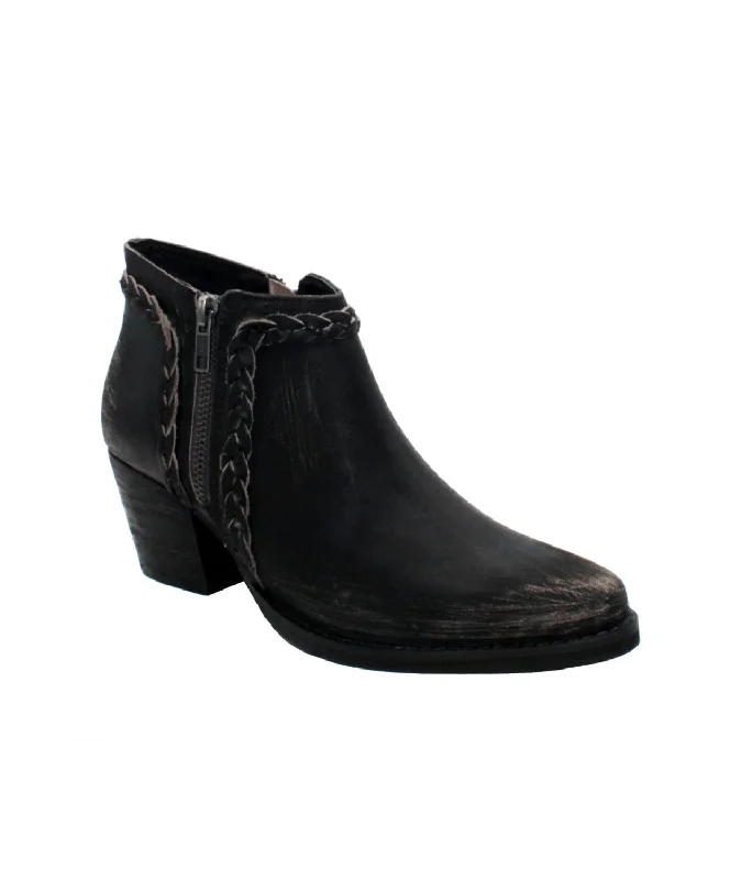 Women's Bronco Braided Ankle Boots In Black