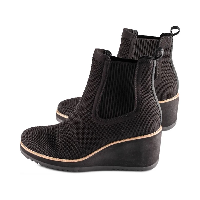 Women's Eiley Knit Heel Boots In Black